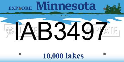 IAB3497 Minnesota License Plate