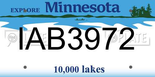 IAB3972 Minnesota License Plate