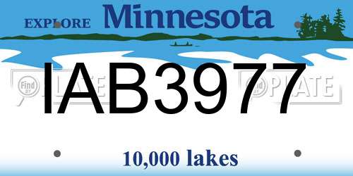 IAB3977 Minnesota License Plate