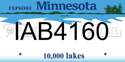 IAB4160 Minnesota License Plate