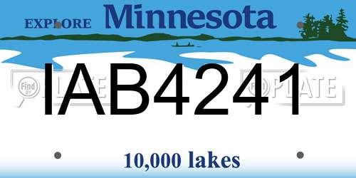 IAB4241 Minnesota License Plate