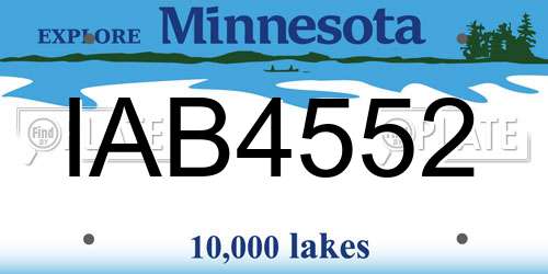 IAB4552 Minnesota License Plate