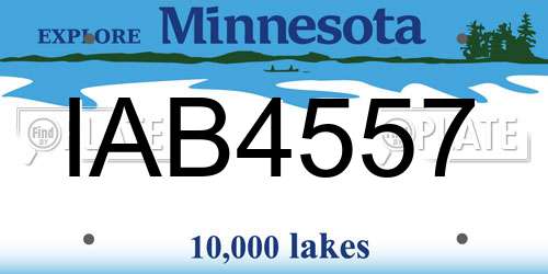 IAB4557 Minnesota License Plate