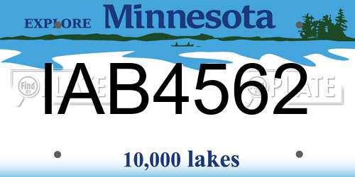 IAB4562 Minnesota License Plate