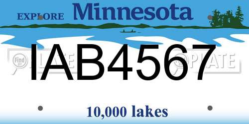 IAB4567 Minnesota License Plate