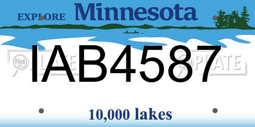 IAB4587 Minnesota License Plate
