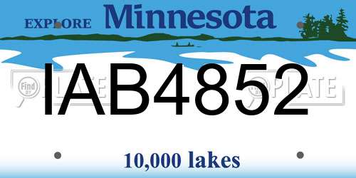IAB4852 Minnesota License Plate