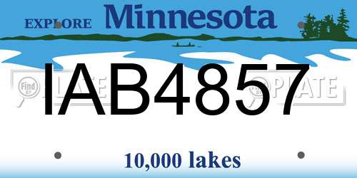 IAB4857 Minnesota License Plate