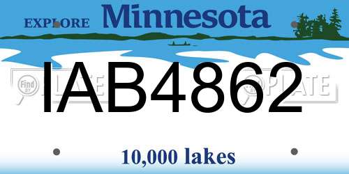 IAB4862 Minnesota License Plate