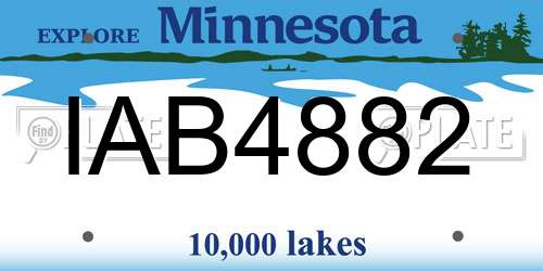 IAB4882 Minnesota License Plate