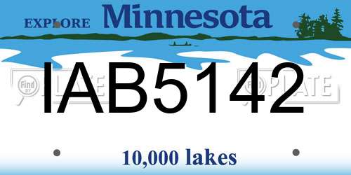 IAB5142 Minnesota License Plate