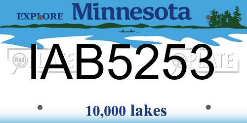 IAB5253 Minnesota License Plate