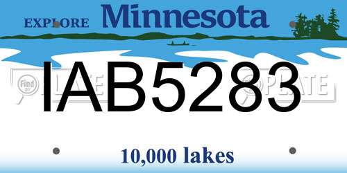 IAB5283 Minnesota License Plate