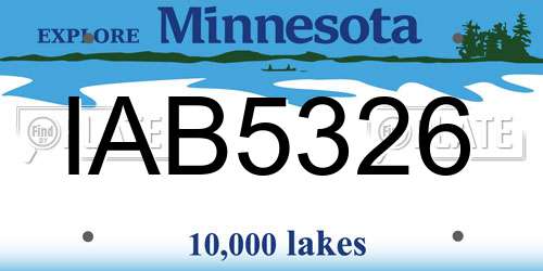 IAB5326 Minnesota License Plate