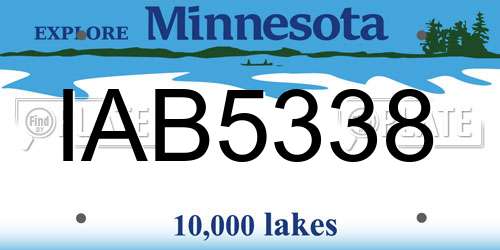IAB5338 Minnesota License Plate
