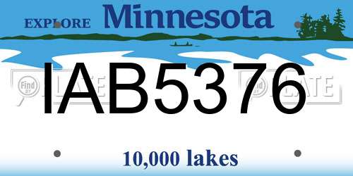 IAB5376 Minnesota License Plate