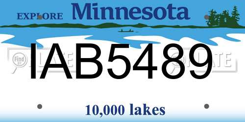 IAB5489 Minnesota License Plate