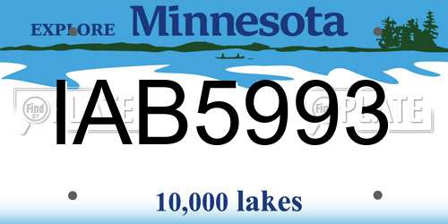 IAB5993 Minnesota License Plate