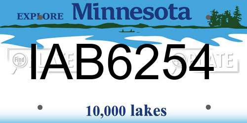 IAB6254 Minnesota License Plate