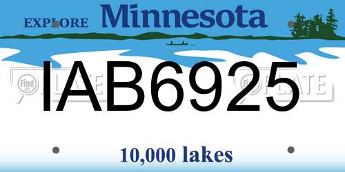 IAB6925 Minnesota License Plate