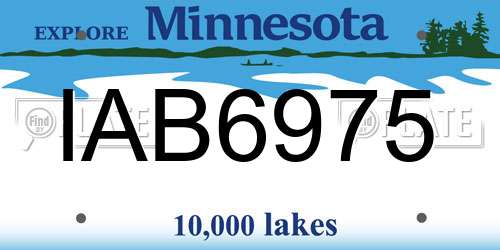 IAB6975 Minnesota License Plate