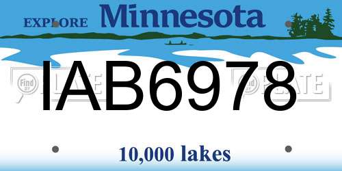 IAB6978 Minnesota License Plate