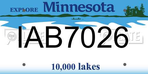 IAB7026 Minnesota License Plate