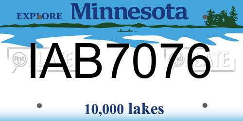IAB7076 Minnesota License Plate