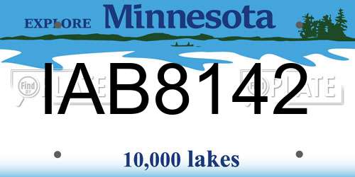IAB8142 Minnesota License Plate