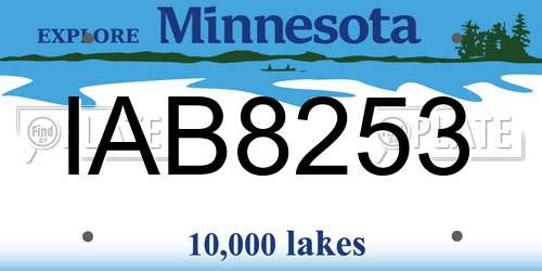 IAB8253 Minnesota License Plate