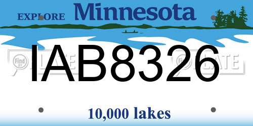 IAB8326 Minnesota License Plate