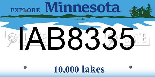 IAB8335 Minnesota License Plate