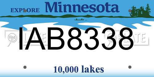 IAB8338 Minnesota License Plate