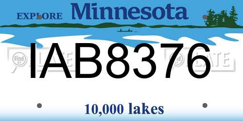 IAB8376 Minnesota License Plate