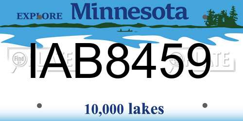 IAB8459 Minnesota License Plate