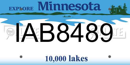 IAB8489 Minnesota License Plate