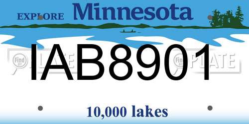 IAB8901 Minnesota License Plate
