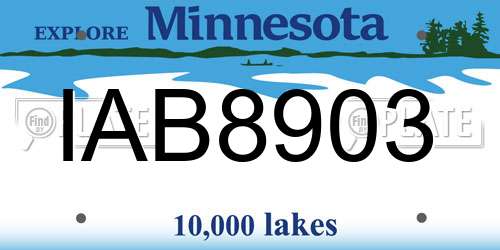 IAB8903 Minnesota License Plate