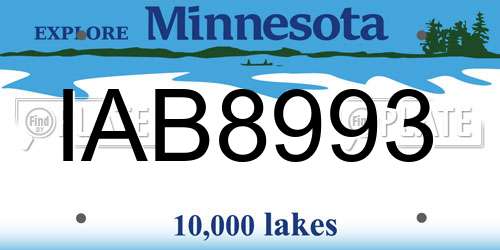 IAB8993 Minnesota License Plate