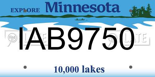 IAB9750 Minnesota License Plate