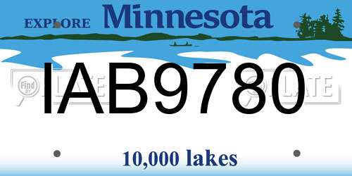 IAB9780 Minnesota License Plate