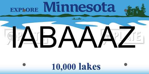 IABAAAZ Minnesota License Plate