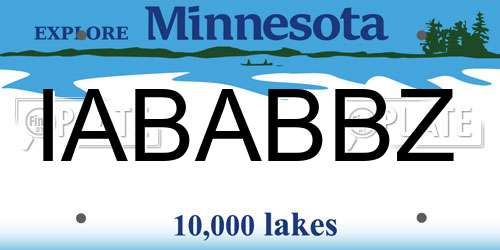 IABABBZ Minnesota License Plate