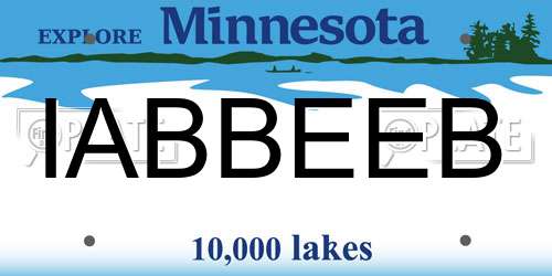 IABBEEB Minnesota License Plate