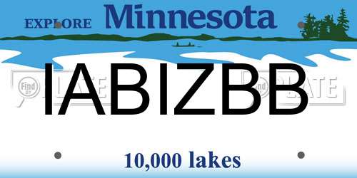 IABIZBB Minnesota License Plate