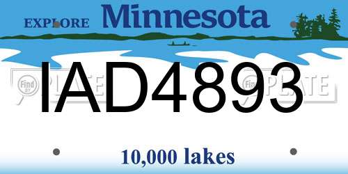 IAD4893 Minnesota License Plate