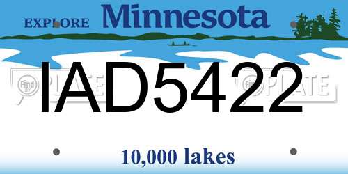 IAD5422 Minnesota License Plate