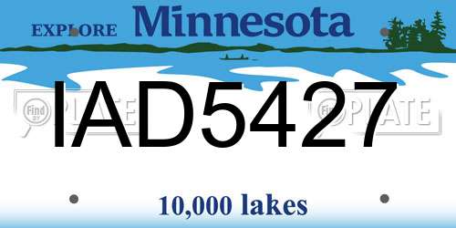 IAD5427 Minnesota License Plate