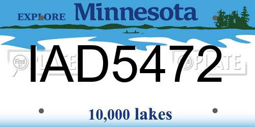 IAD5472 Minnesota License Plate