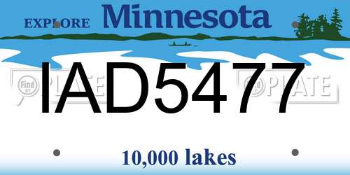 IAD5477 Minnesota License Plate